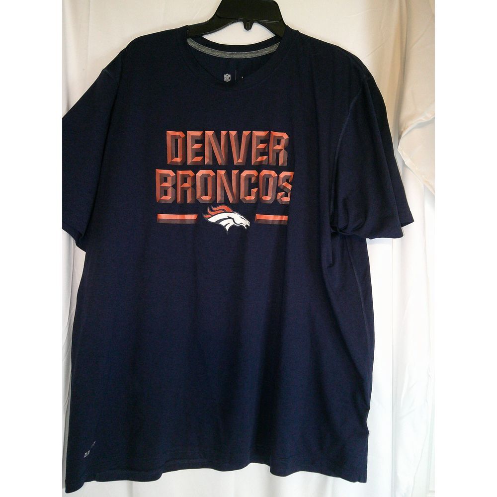 Nike NFL Denver Broncos Dri-FIT Performance T-Shirt Navy Blue Team‎ Logo 2XL